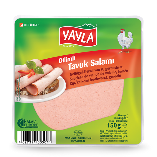 Yayla dilim tavuk salami 150GR