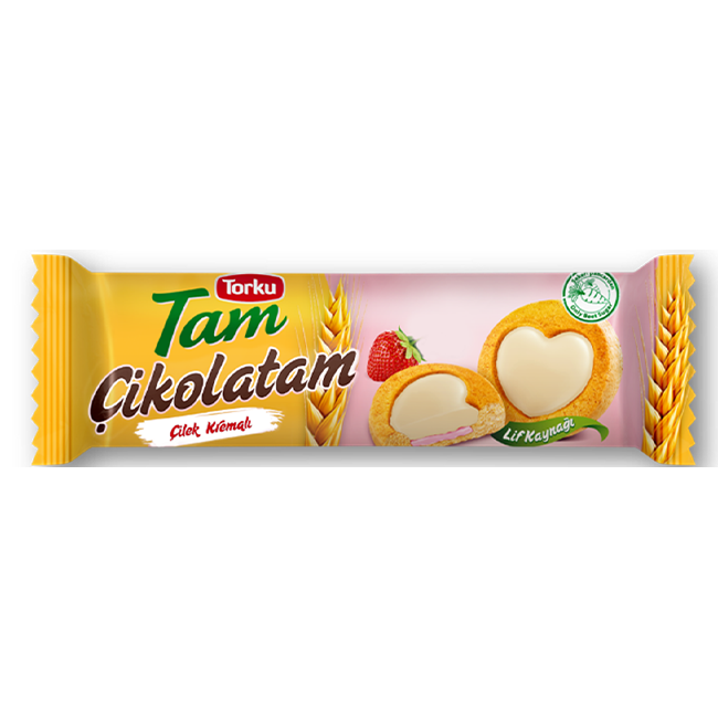 Torku Chocolade Biscuit Met Aardbeicreme 83GR