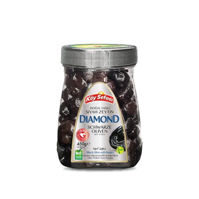 Koy Sefasi Zwarte Olijven Natuurlijk In Olie Sele Diamond 450GR