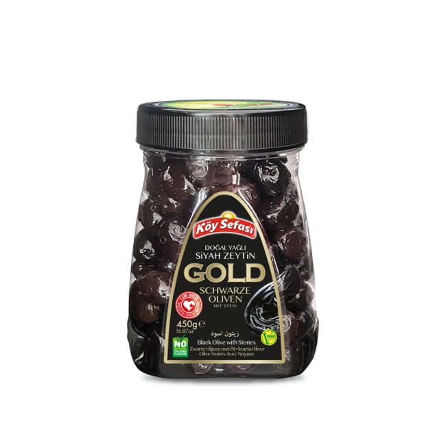 Koy Sefasi Zwarte Olijven Natuurlijk In Olie Sele Gold 450GR