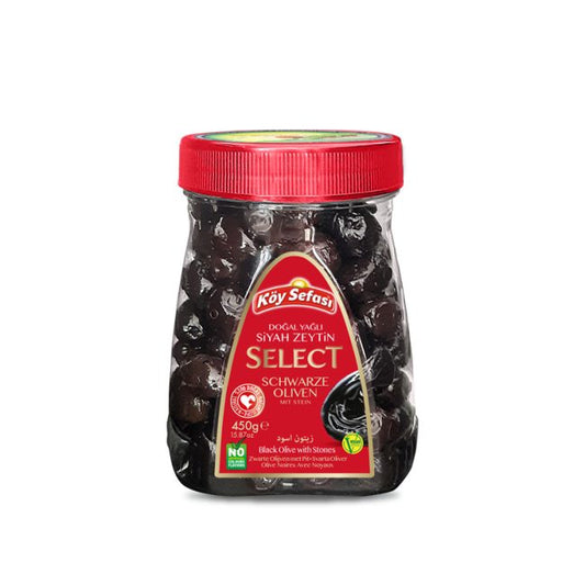 Koy Sefasi Zwarte Olijven Natuurlijk In Olie Sele Select 450GR